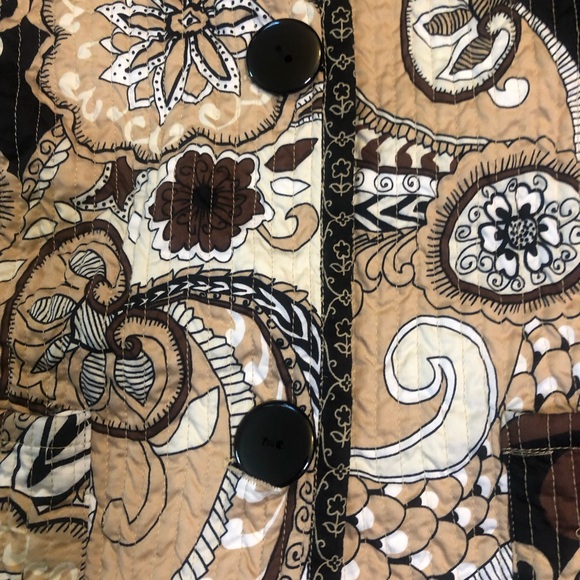 Boho Cottagecore Quilted Paisley Button Up Jacket Peck & Peck Relaxed Medium - Picture 6 of 6